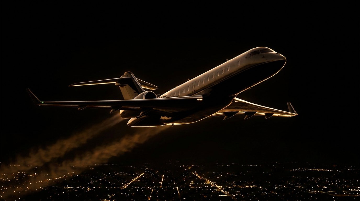 Aircraft on a runway at golden hour